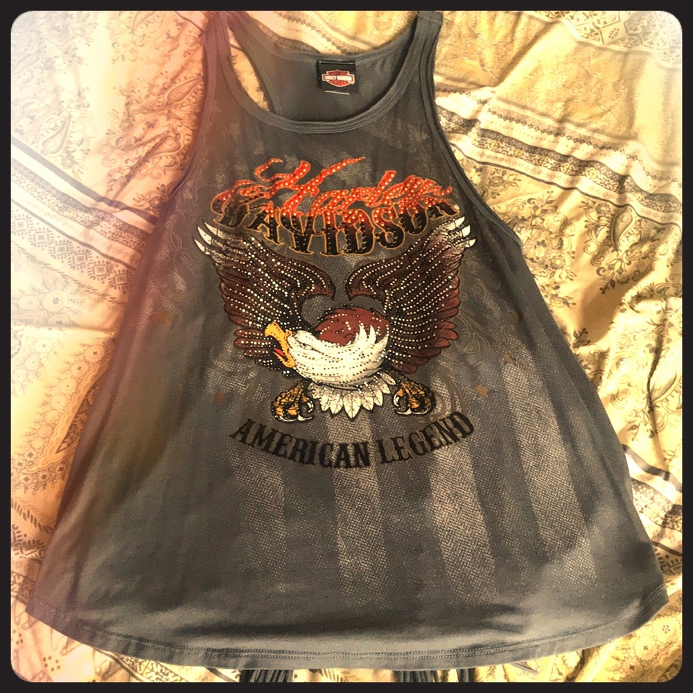 Women’s Harley Davidson tank top with fringe back